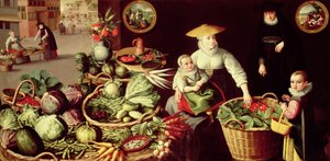 Mercato delle verdure da Lucas van Valckenborch